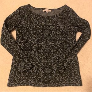 Loft lace-look long sleeve tee. Size M, GUC